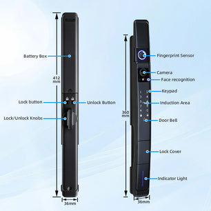 Raykube Waterproof Slim Camera Face Recognition Digital Lock
