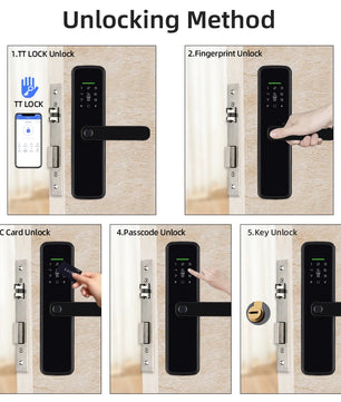 Zinc Alloy Biometric Fingerprint Bluetooth Electric Door Lock