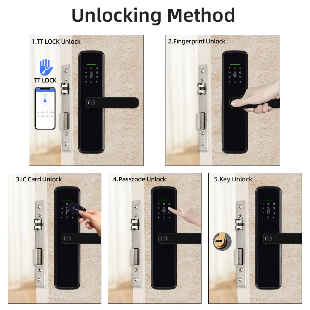 Zinc Alloy Biometric Fingerprint Bluetooth Electric Door Lock