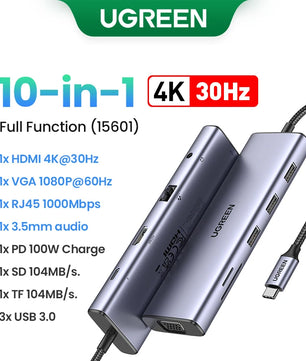 Ugreen 13-IN-1 Type-C Card Reader HDMI USB Splitter Hub