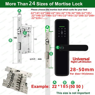 Zinc Alloy Biometric Fingerprint Bluetooth Electric Door Lock