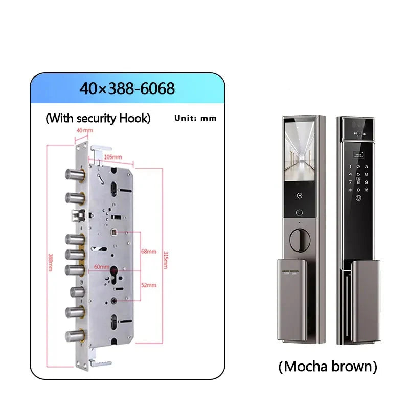 RAYKUBE WiFi 3D Facial Palm Vein Recognition Smart Fingerprint Lock