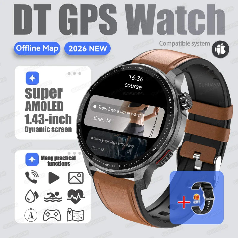 Silica Gel Waterproof Android Round Shape On-Wrist Smartwatch