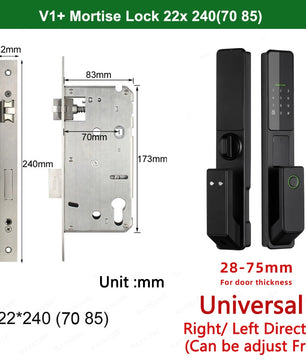 Aluminium Alloy Fingerprint Bluetooth Electronic Reversible Door Lock