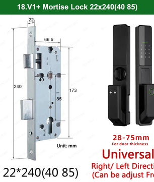 Aluminium Alloy Fingerprint Bluetooth Electronic Reversible Door Lock