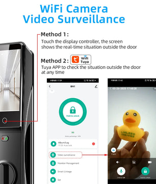 Aluminium Alloy Digital Fingerprint WIFI Reversible Smart Lock