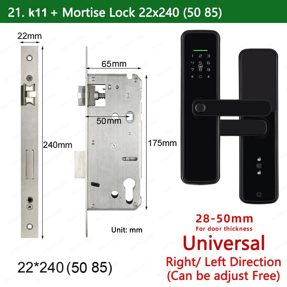 Zinc Alloy Biometric Fingerprint Bluetooth Electric Door Lock