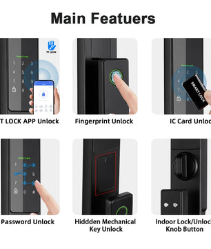 Aluminium Alloy Fingerprint Bluetooth Electronic Reversible Door Lock