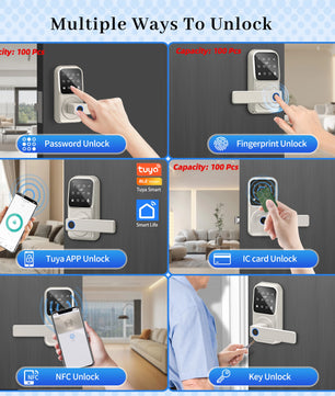 Raykube Electronic Deadbolt With 9 Languages Door App Lock