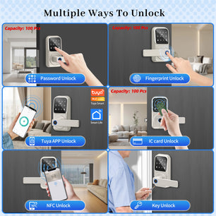 Raykube Electronic Deadbolt With 9 Languages Door App Lock