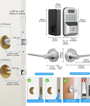 Zinc Alloy IP65 Bluetooth Waterproof Electronic Smart Door Lock