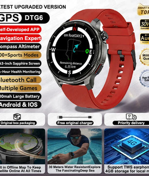 Silica Gel Android Round Shape Waterproof On-Wrist Smartwatch