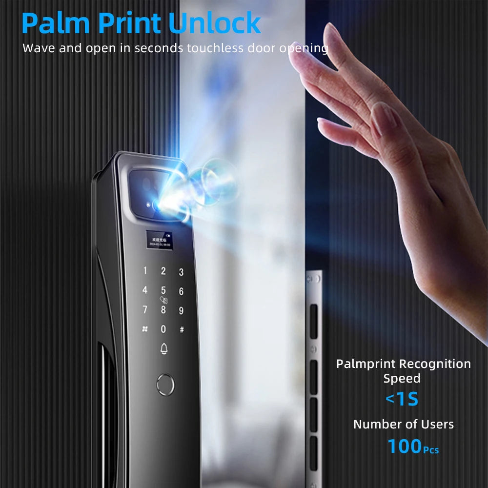 Aluminium Alloy Digital Fingerprint WIFI Reversible Smart Lock