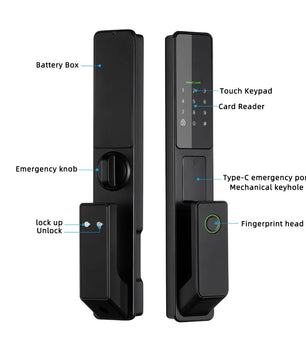 Aluminium Alloy Fingerprint Bluetooth Electronic Reversible Door Lock