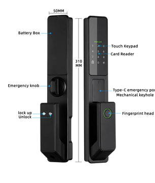 Aluminium Alloy Fingerprint Bluetooth Electronic Reversible Door Lock