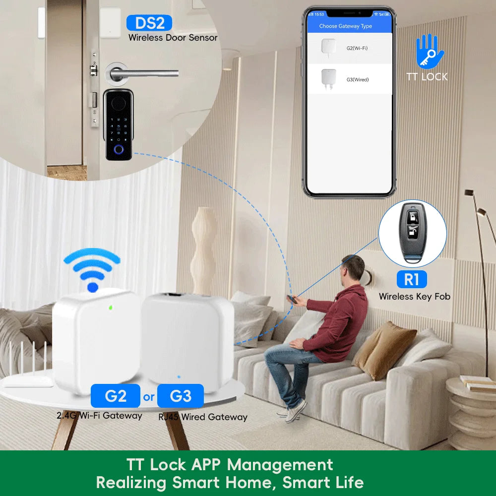 Stainless Steel Fingerprint Dry Battery WIFI Digital Smart Lock