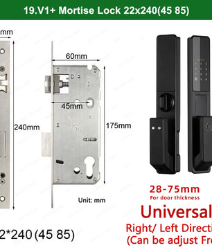 Aluminium Alloy Fingerprint Bluetooth Electronic Reversible Door Lock