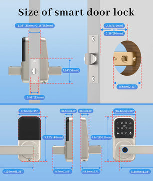 Raykube Electronic Deadbolt With 9 Languages Door App Lock