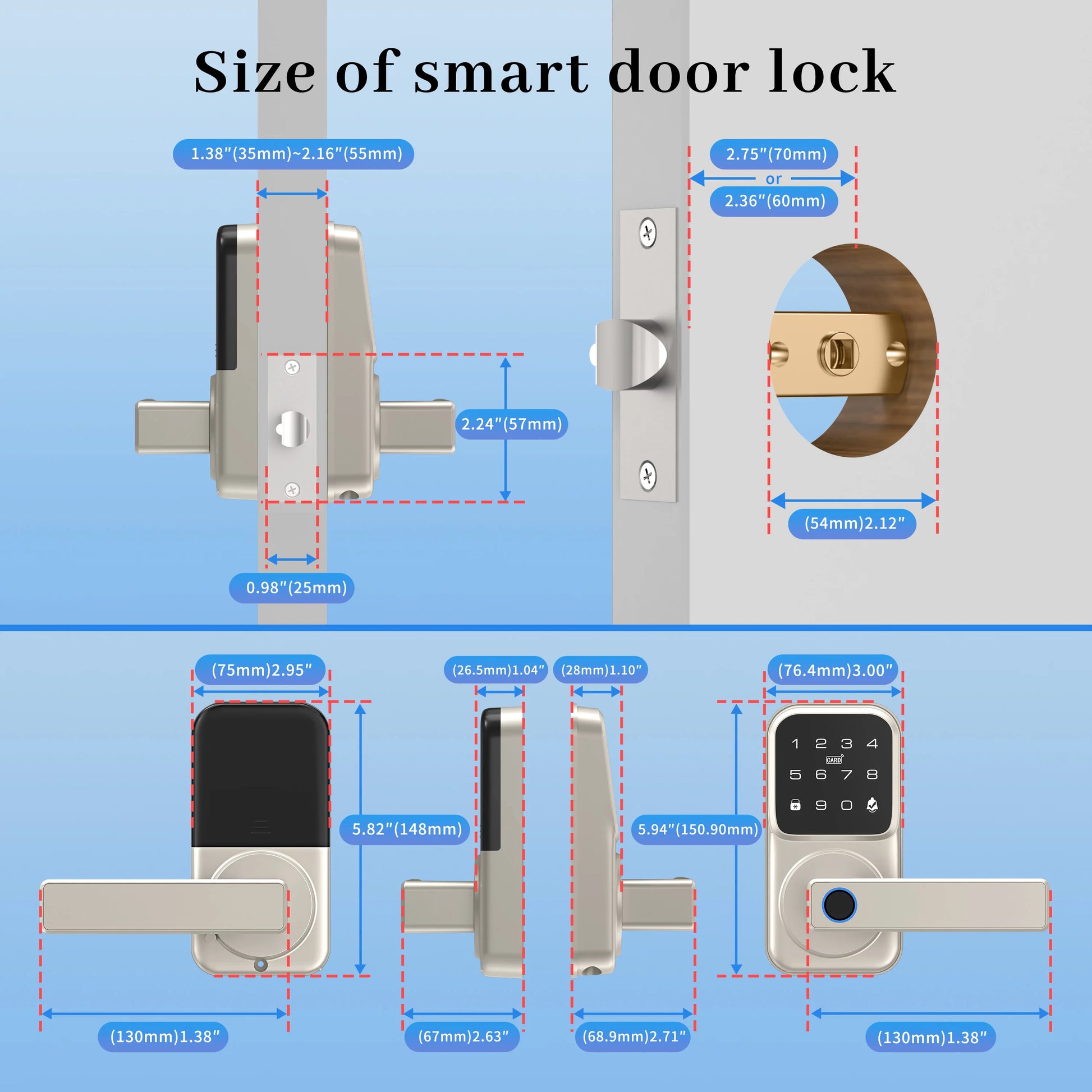 Raykube Electronic Deadbolt With 9 Languages Door App Lock