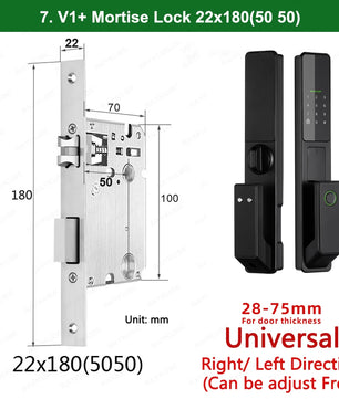 Aluminium Alloy Fingerprint Bluetooth Electronic Reversible Door Lock