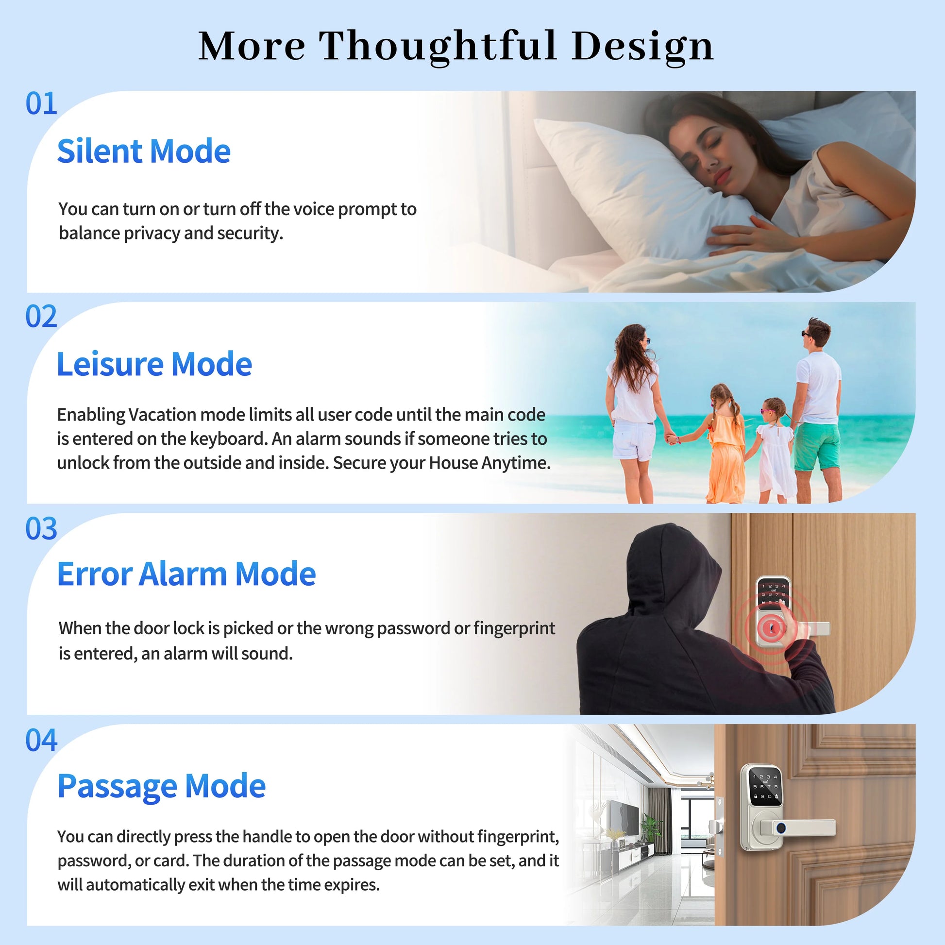 Raykube Electronic Deadbolt With 9 Languages Door App Lock