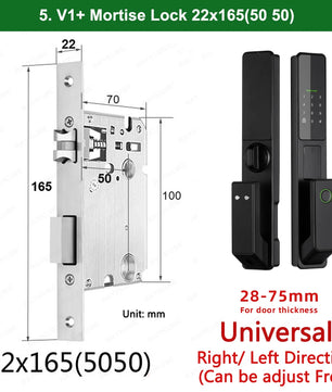 Aluminium Alloy Fingerprint Bluetooth Electronic Reversible Door Lock