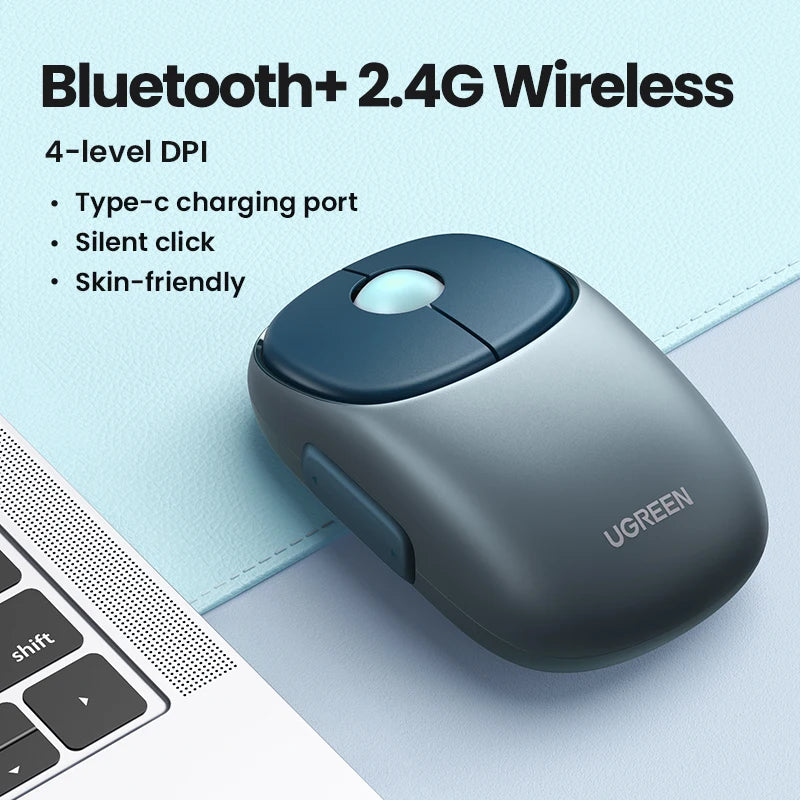 Ugreen 4000 DPI USB Support Wireless Rechargeable Portable Mouse
