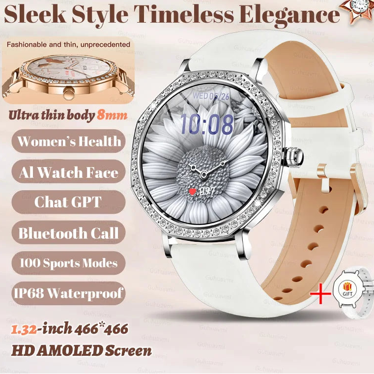 Silica Gel Waterproof Android Round Shape On-Wrist Smartwatch