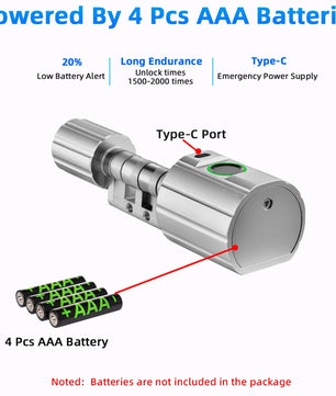 Aluminium Alloy Fingerprint Bluetooth Cylinder Digital Door Lock