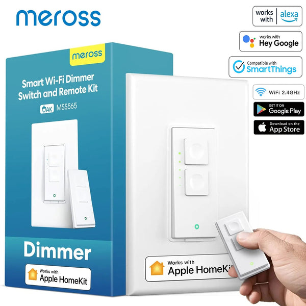 Meross Plastic Smart Alexa Google Remote Dimmable Light Switch