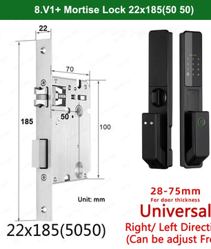 Aluminium Alloy Fingerprint Bluetooth Electronic Reversible Door Lock