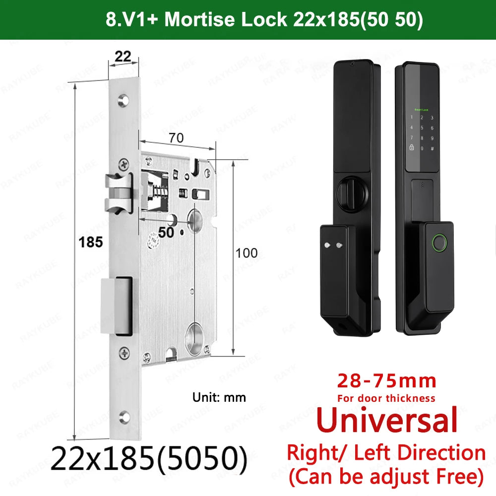 Aluminium Alloy Fingerprint Bluetooth Electronic Reversible Door Lock