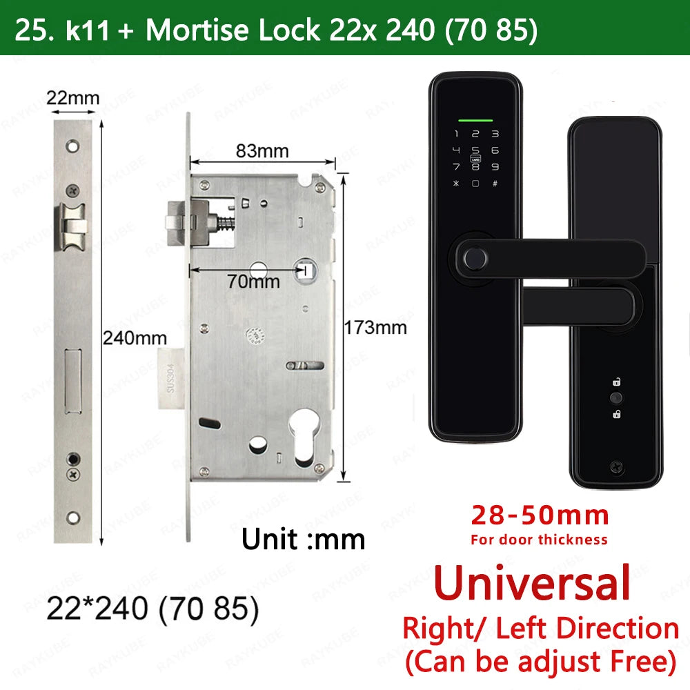 Zinc Alloy Biometric Fingerprint Bluetooth Electric Door Lock