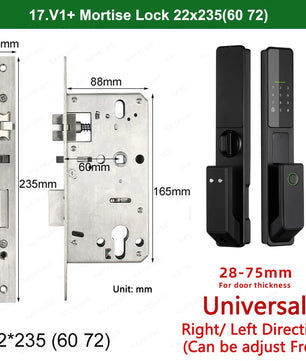 Aluminium Alloy Fingerprint Bluetooth Electronic Reversible Door Lock