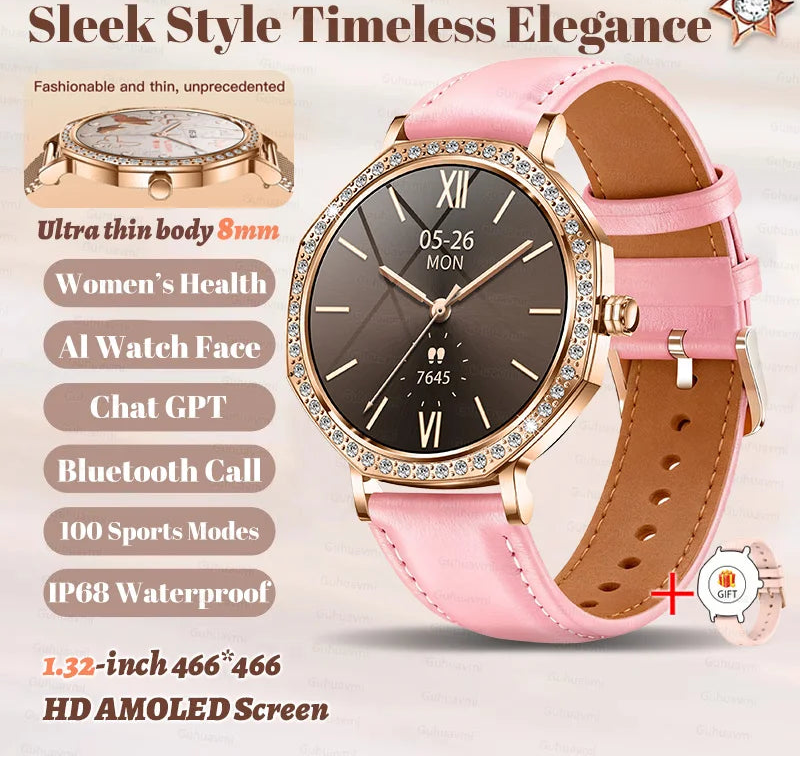 Steel Waterproof Android Round Shape On-Wrist Smartwatch
