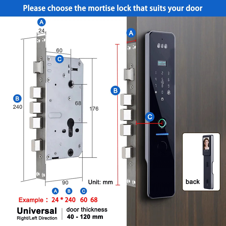 RAYKUBE IP66 Waterproof Tuya WiFi 3D Fingerprint Electronic Lock