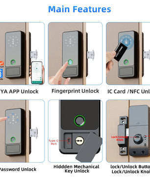  Aluminum Alloy Bluetooth Smart Fingerprint Electronic Lock