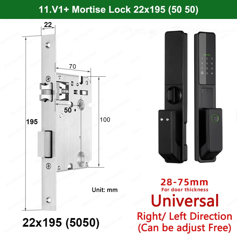Aluminium Alloy Fingerprint Bluetooth Electronic Reversible Door Lock