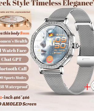 Steel Waterproof Android Round Shape On-Wrist Smartwatch