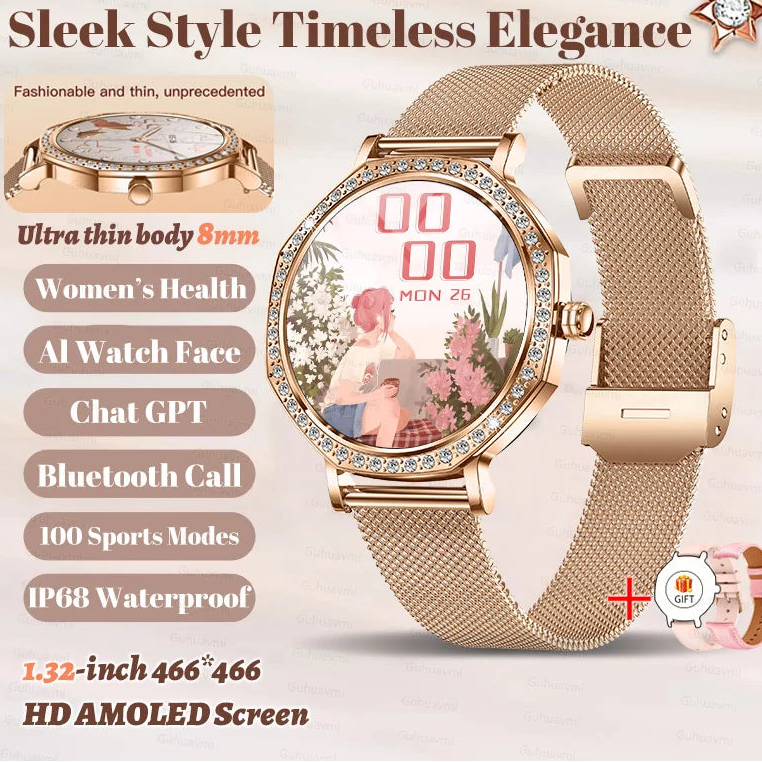 Silica Gel Waterproof Android Round Shape On-Wrist Smartwatch
