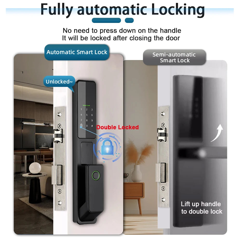 Aluminium Alloy Fingerprint Bluetooth Electronic Reversible Door Lock