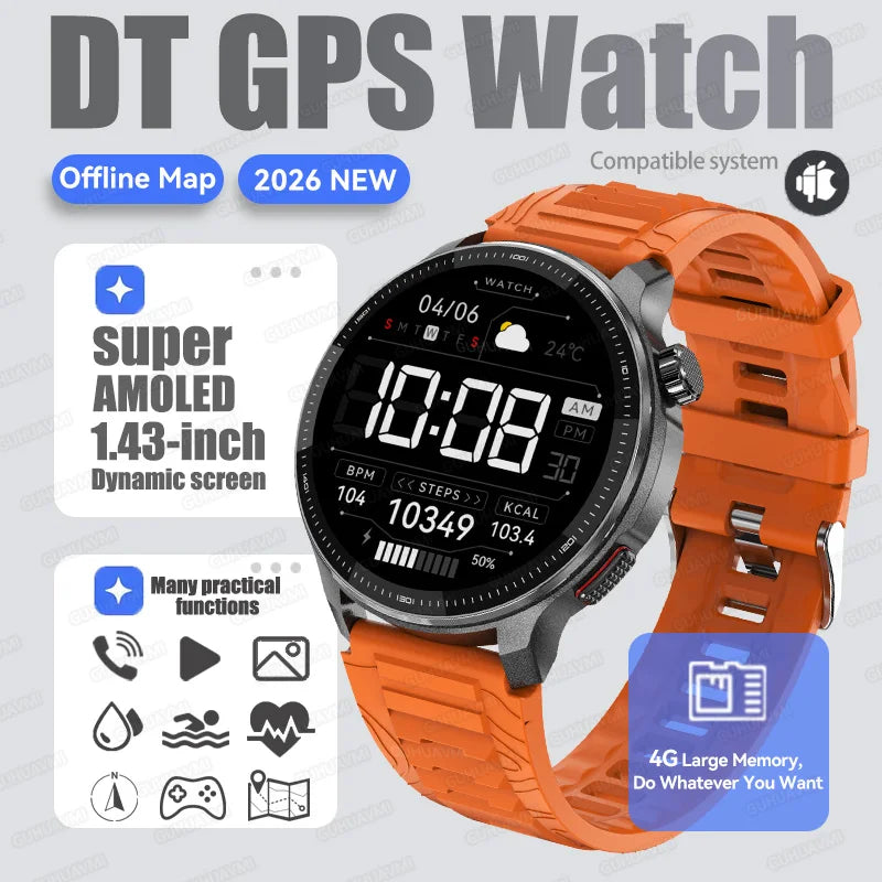 Silica Gel Waterproof Android Round Shape On-Wrist Smartwatch