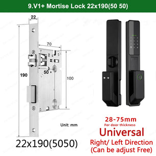 Aluminium Alloy Fingerprint Bluetooth Electronic Reversible Door Lock