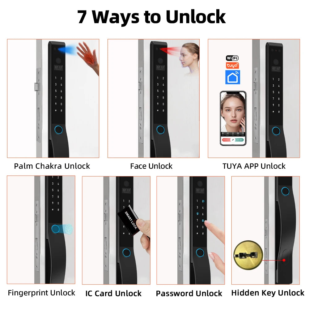 Aluminium Alloy Fingerprint Rechargeable Battery WIFI Smart Lock