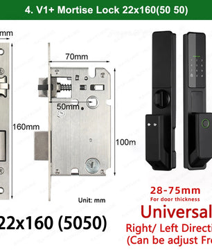 Aluminium Alloy Fingerprint Bluetooth Electronic Reversible Door Lock