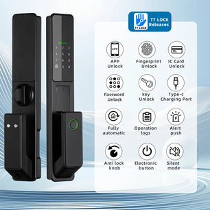 Aluminium Alloy Fingerprint Bluetooth Electronic Reversible Door Lock