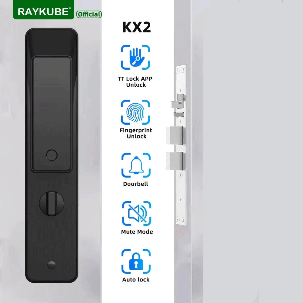 RAYKUBE Full-Automatic Electronic Biometric Smart Door Lock