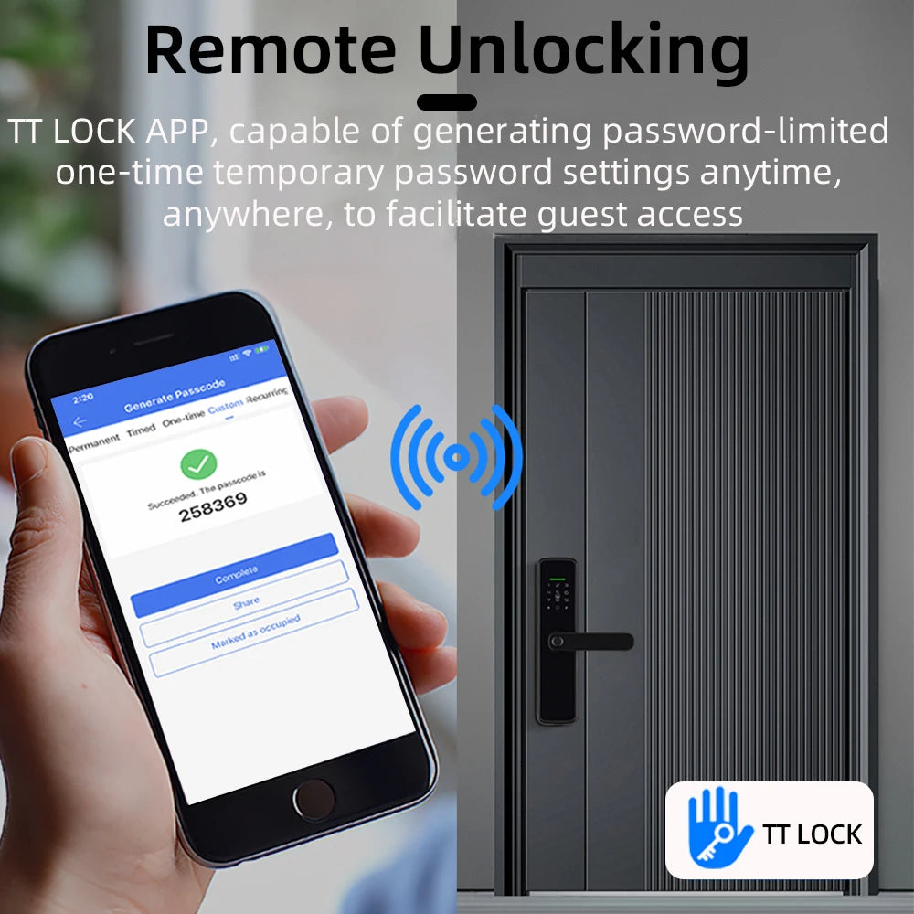 Zinc Alloy Biometric Fingerprint Bluetooth Electric Door Lock