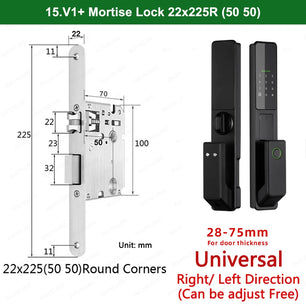 Aluminium Alloy Fingerprint Bluetooth Electronic Reversible Door Lock