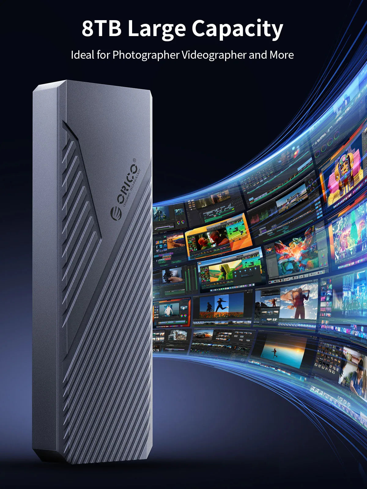 Aluminum Alloy 40Gbps 8TB PCIe4.0 NVME Solid State Drive